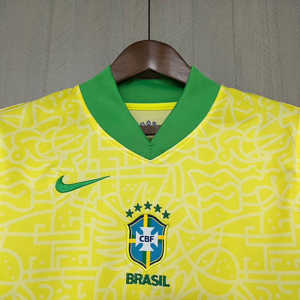 Kit Infantil Brasil Home 24/25 Nike  - Amarelo
