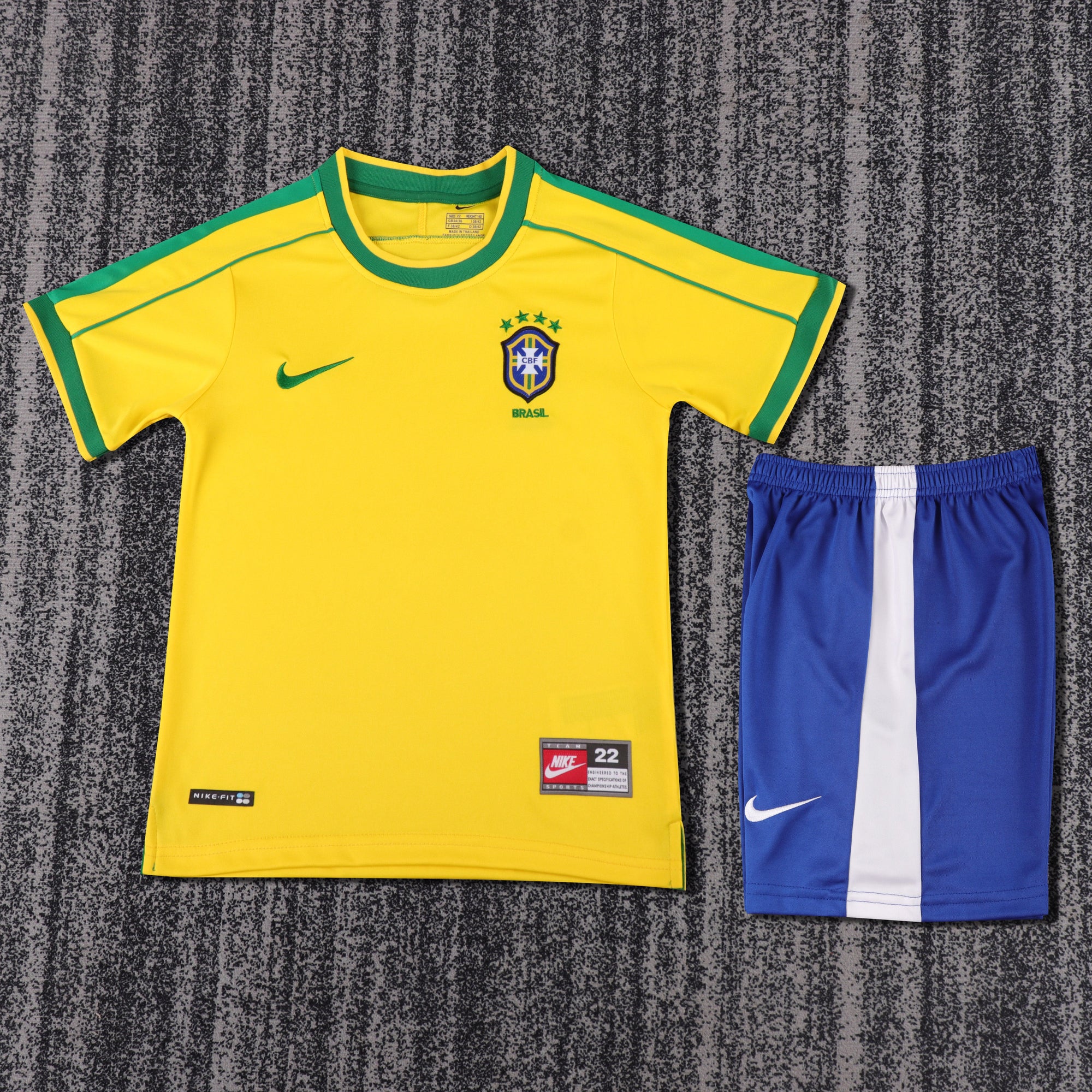 Kit Infantil Brasil Retro Home 1998 Nike - Amarela