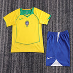 Kit Infantil Brasil Retro Home 2005 Nike - Amarela