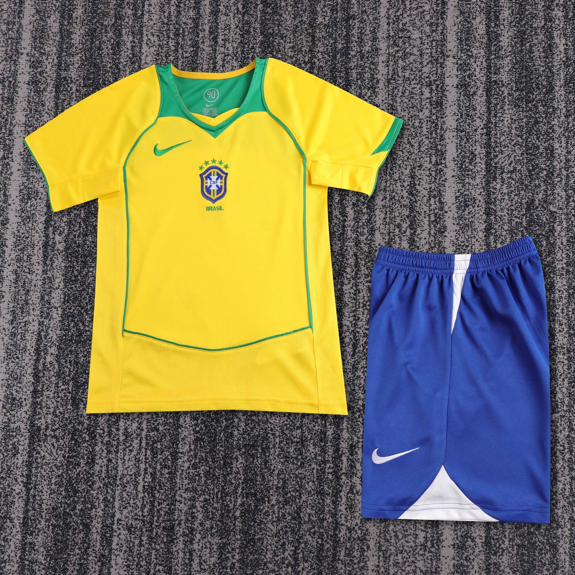 Kit Infantil Brasil Retro Home 2005 Nike - Amarela