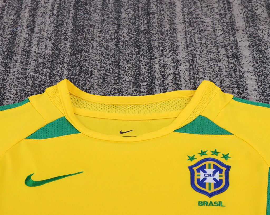 Kit Infantil Brasil Retro Home 2002 Nike - Amarela