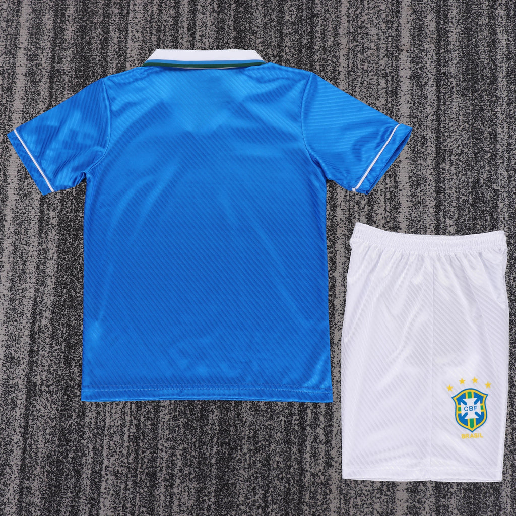 Kit Infantil Brasil Retro Away 1994 Umbro - Azul