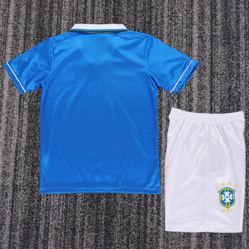 Kit Infantil Brasil Retro Away 1994 Umbro - Azul