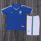 Kit Infantil Brasil Retro Away 1997 Nike -Azul