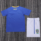 Kit Infantil Brasil Retro Away 2010 Nike - Azul