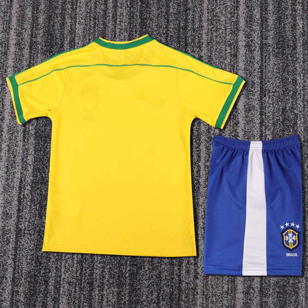 Kit Infantil Brasil Retro Home 1998 Nike - Amarela