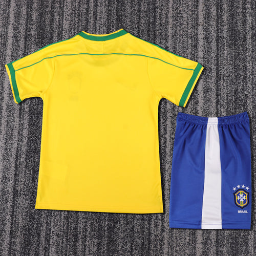 Kit Infantil Brasil Retro Home 1998 Nike - Amarela