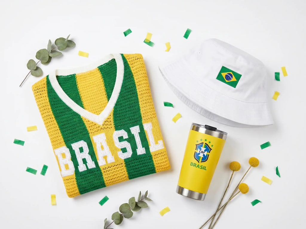 Kit Torcedora Premium Brasilize: Camisa + Copo + Chapéu