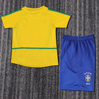 Kit Infantil Brasil Retro Home 2002 Nike - Amarela