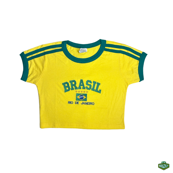 Camiseta Cropped + Short Vintage Curto