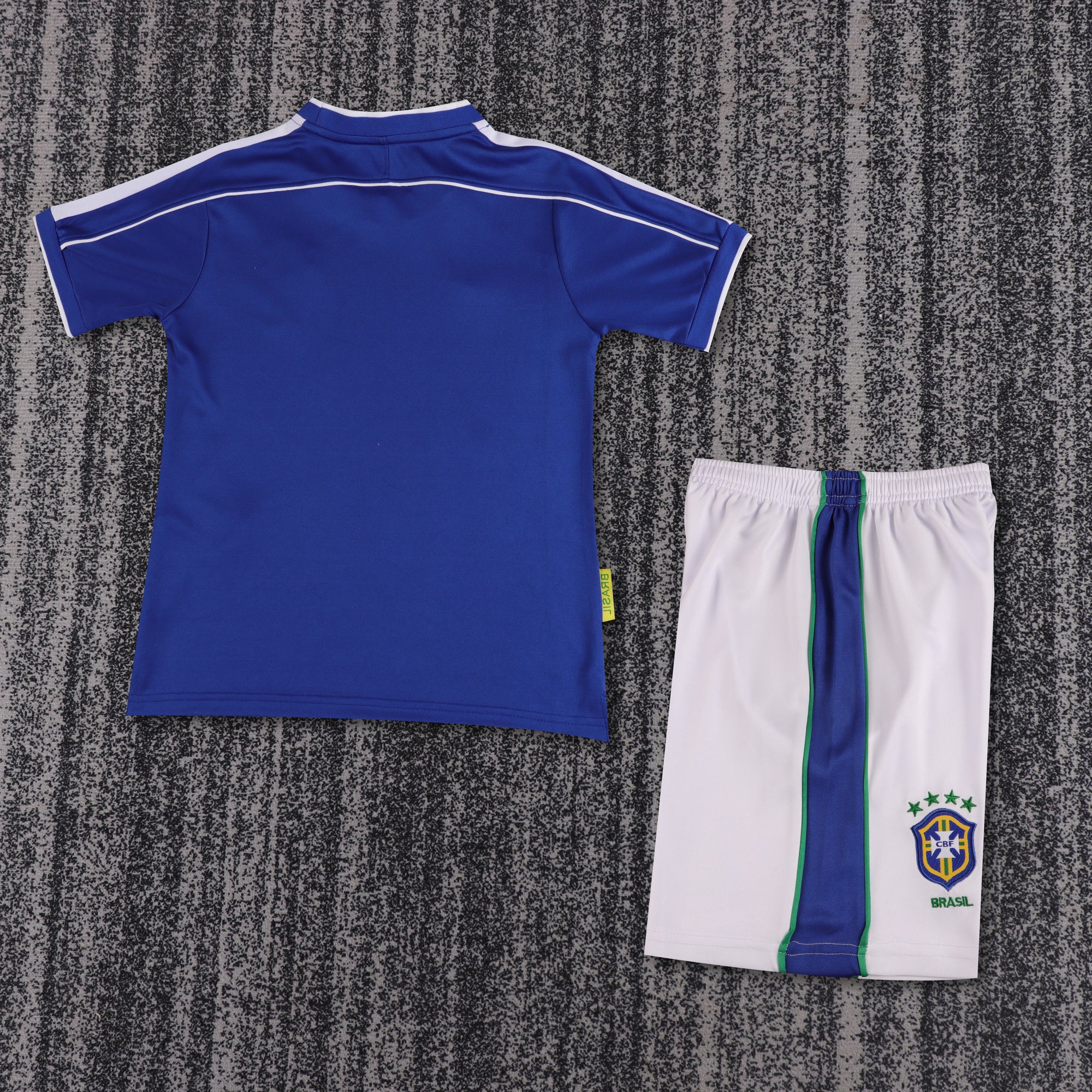 Kit Infantil Brasil Retro Away 1998 Nike - Azul