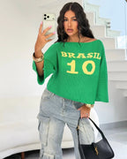 Cropped Manga Flare | Brasil Tricot