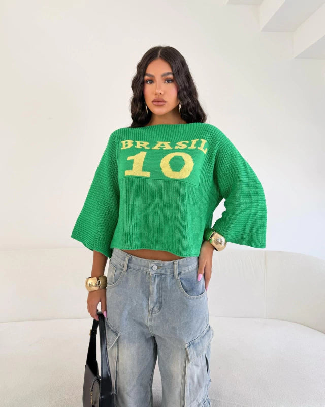 Cropped Manga Flare | Brasil Tricot