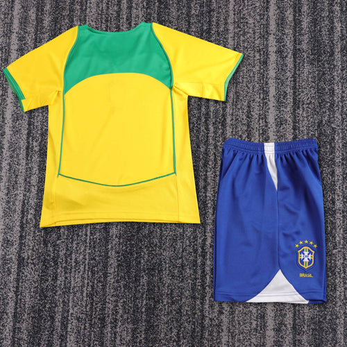 Kit Infantil Brasil Retro Home 2005 Nike - Amarela