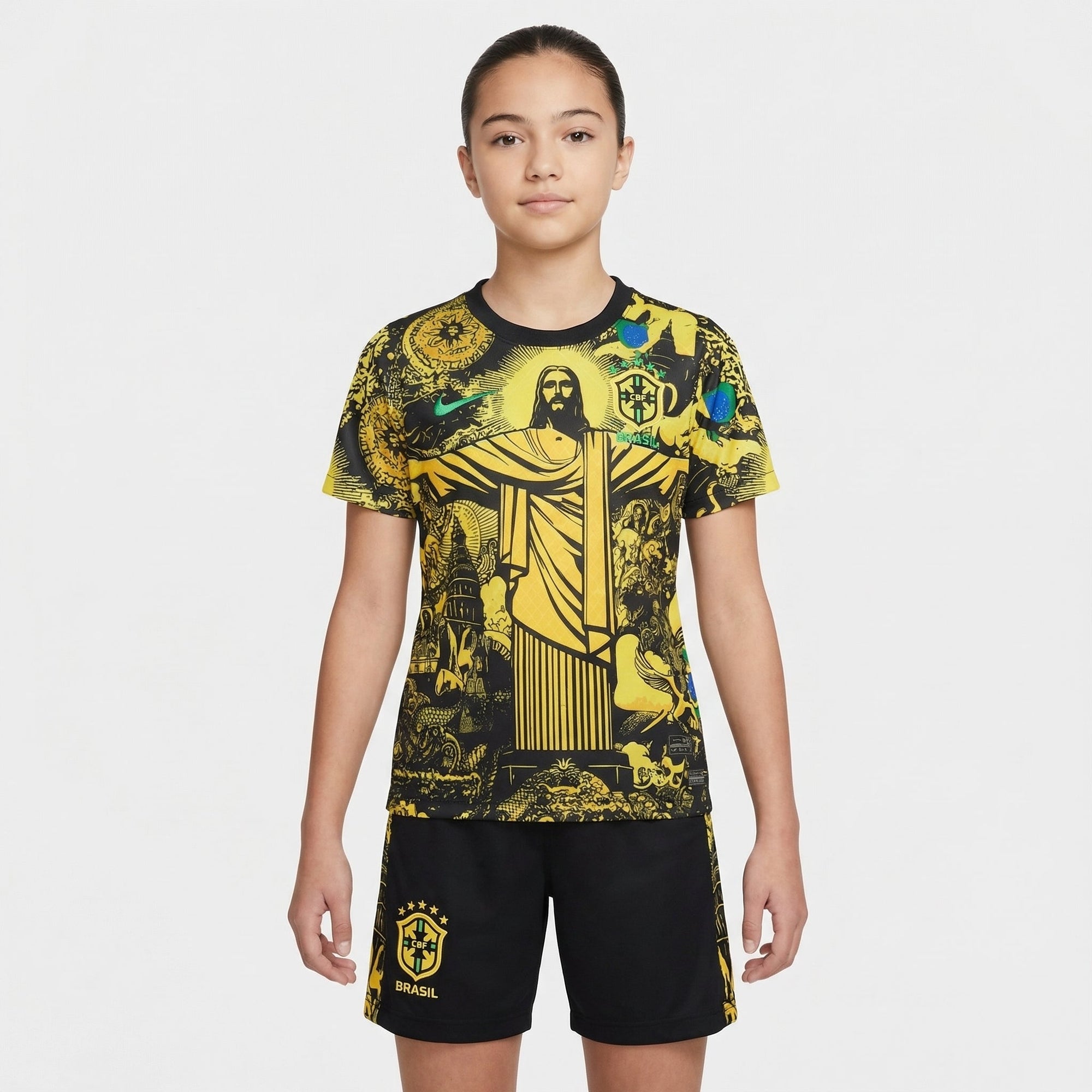 Conjunto Infantil Nike Brasil Feminino 2024/2025 Edição Especial