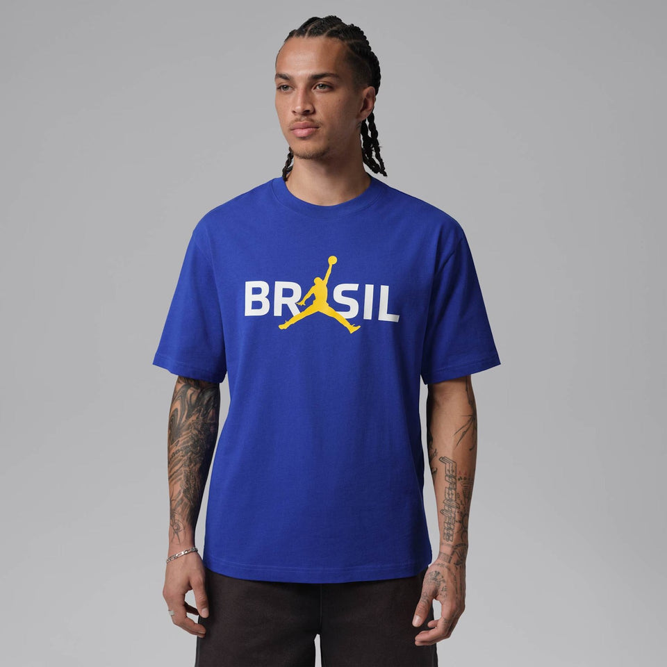 Camiseta Brasil Air Jordan 85 Crew Masculina)